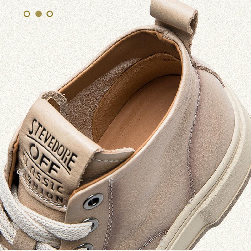 Johnature Genuine Leather Women's Flat Shoes Leisure Versatile Cowhide Round Toe Thick Soled Shoes