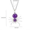 Handmade Colorful Rough Stone Necklaces Crystal Spiders Pendant Neckchains Adjustable Length Chain Jewelry Accessories