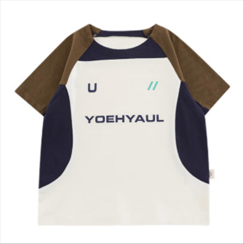 Girls Summer Color-Block Mesh Sports T-Shirt 130cm