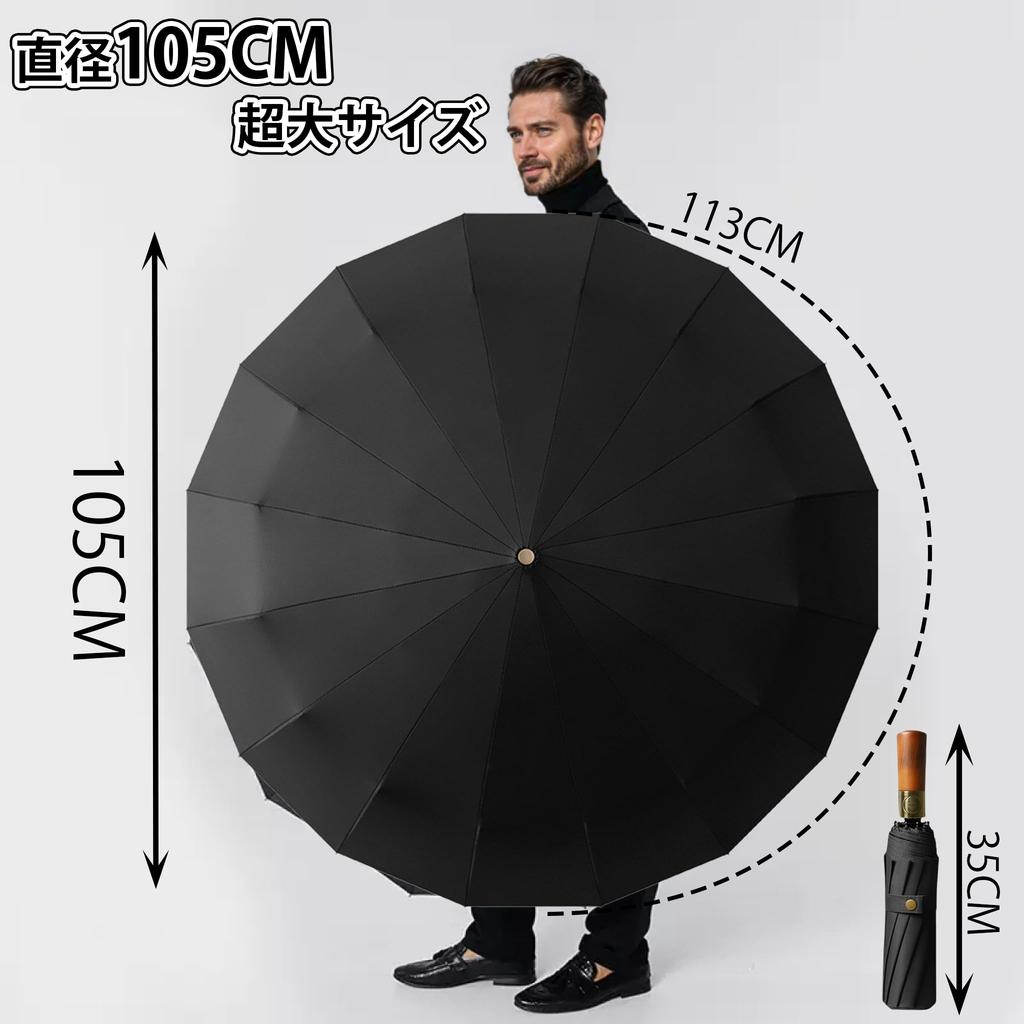 British style folding automatic opening and large size solid wood 12 ribs water quick wind Teflon coating light heat UV protection rain and shine