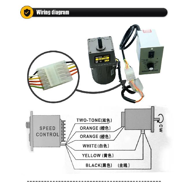 40W Micro AC Motor 1Phase 220v 50/60hz Asynchronous Motor Induction Motor Shaft 12mm For Packaging Machine With Speed Regulator