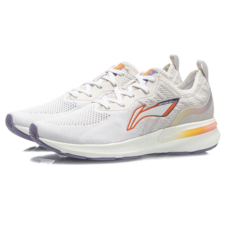 Li Ning Lan One Piece Woven Shock Absorbing Non-Slip Wear-Resistant Lightweight Breathable Rebound Low-Top Running Shoes Women Running Shoes ARHR132-3