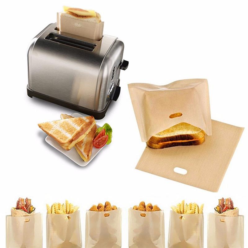 1/5pcs/set Reusable Toaster Bag Non Stick Bread Bag Sandwich Bags Fiberglass Toast Microwave Heating Pastry Tools Baking Sheets