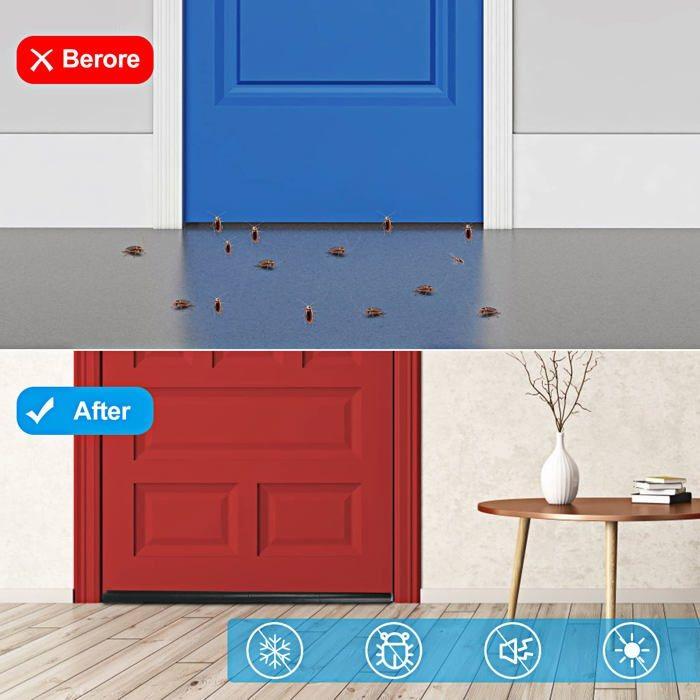 Boudin de porte isolant 96 cm - double manchon cuir lavable, anti-froid, anti-bruit, anti-insectes (gris)