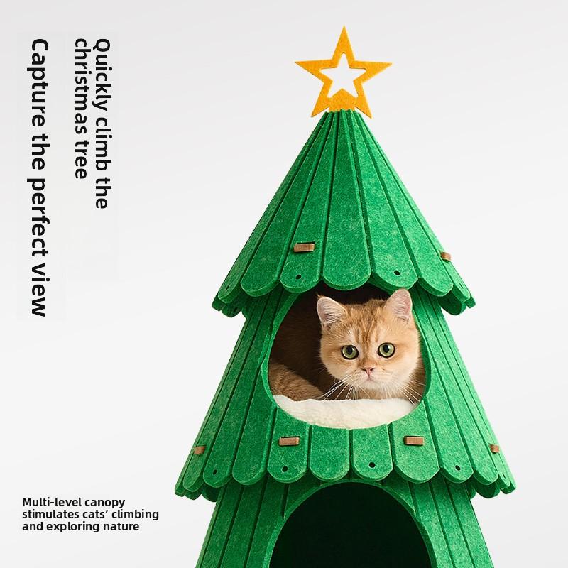 Christmas Tree Cat Climbing Frame Cat Litter Integrated Sisal Cat Scratching Column Resistant To Scratching Crumbs