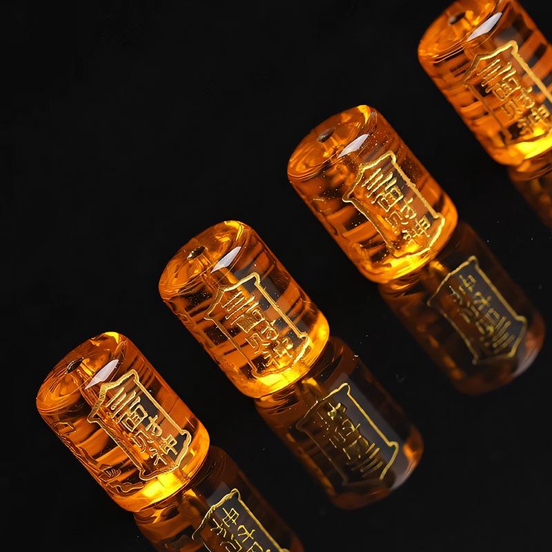 Yellow Crystal God of Wealth Glass Beads for DIY Jewelry and Beading