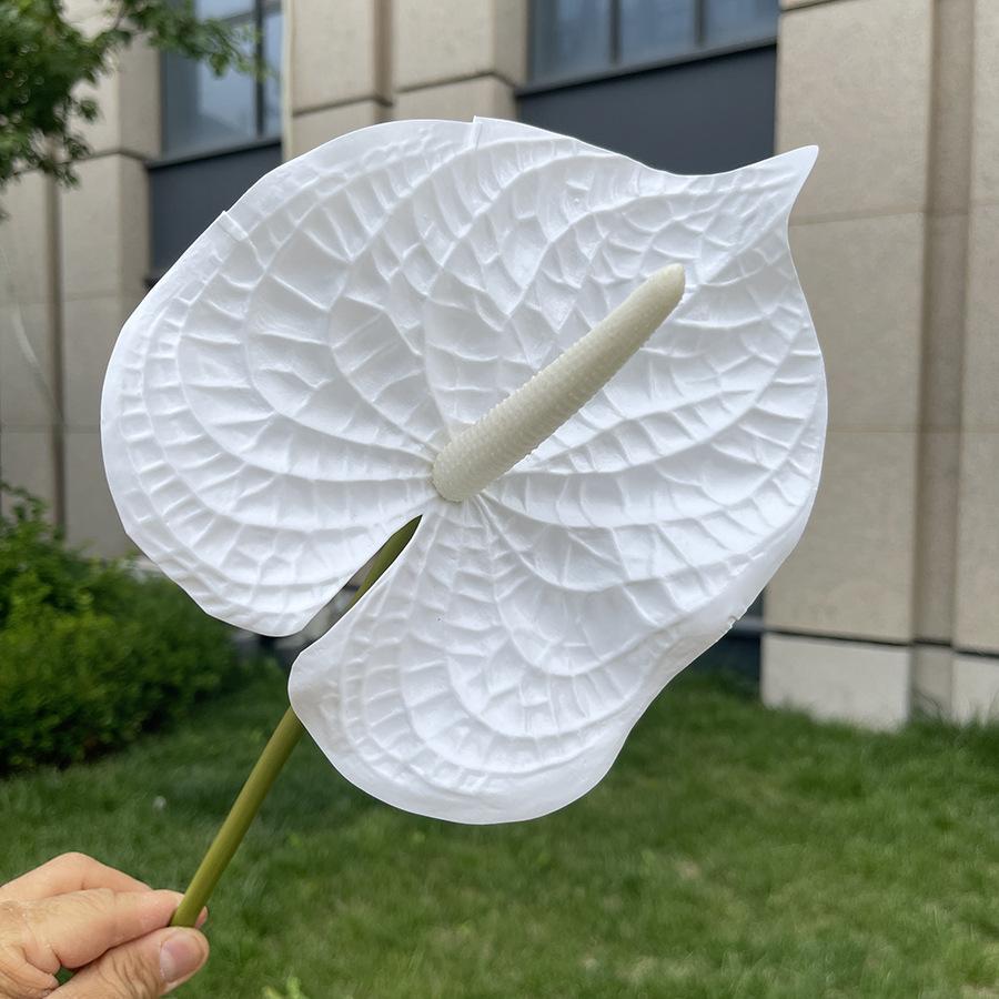 10pcs Large Anthurium Artificial Flower 20cm JHead Burgundy Fake Flower Stems for Wedding Home Floral Arrangement Decoration