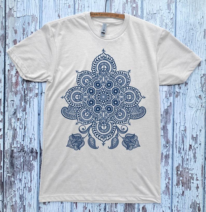 Unisex Mandala Shirt REVEALS Sacred Geometry Fractal Tattoo Style Psychedelic DMT Inspired T-shirt Street Wear Tops