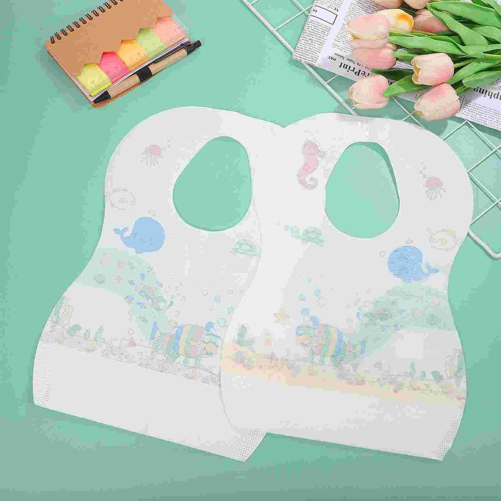 40 Pcs Disposable Bib Baby Bibs for Eating Apron Kids Meal Feeding Girls Infant Waterproof