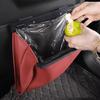 Leather Car Garbage Bag Rear Seat Backrest Hanging Magnetic Absorption Auto Interior Cleaning Supplies