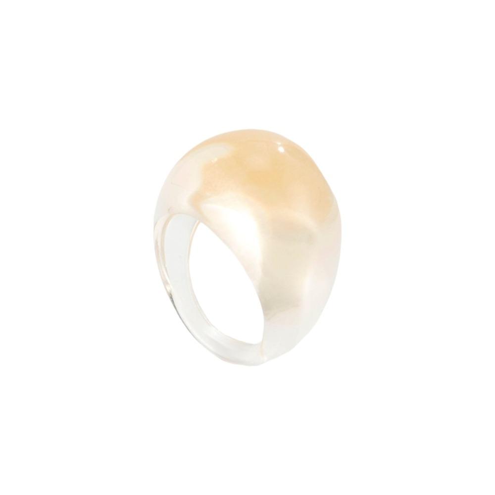 Dome Acrylic Geometric Ring Candy Color Irregular Ring Retro Transparent Resin Ring  Gift