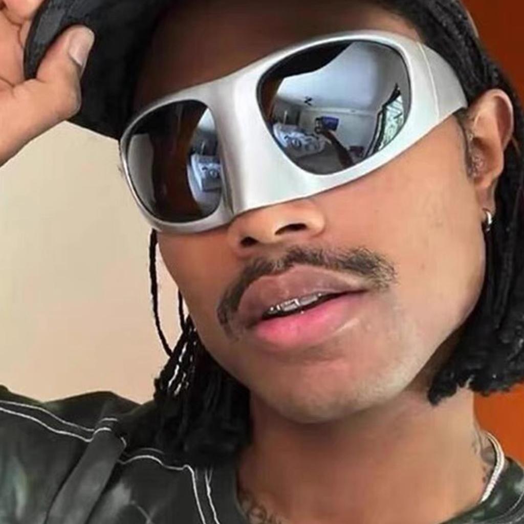 Futuristic Sunglasses Girls Vintage Lens Glasses Teenagers Hiphop Trend Nightclub Party Sunglasses for Adult Teens