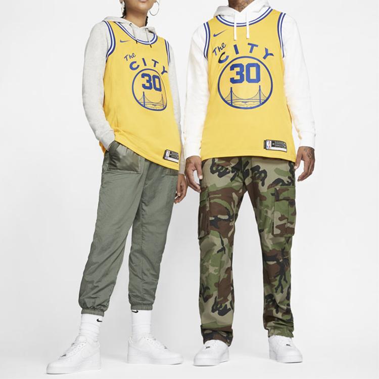 Nike Golden State Warriors Stephen Curry #30 Retro Limited Edition Swingman Jersey Men Jersey Yellow BQ8109-729