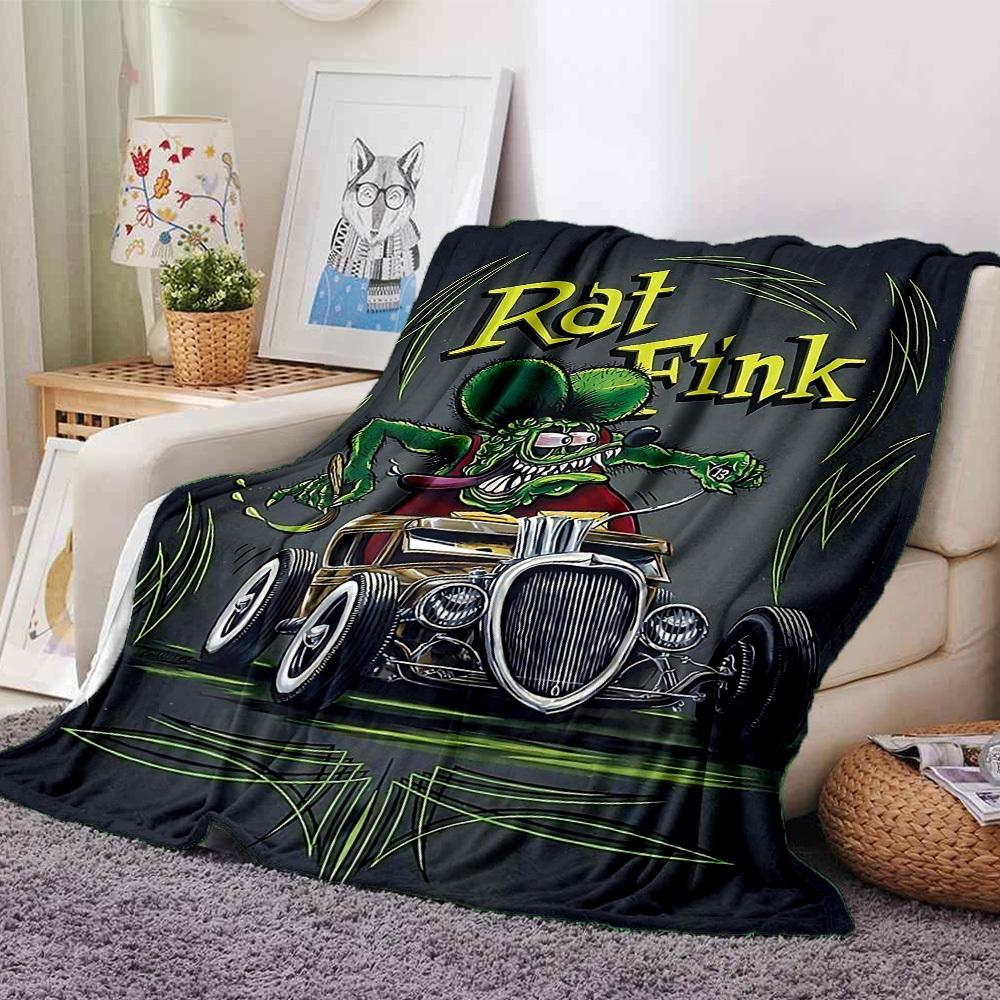 

1pc Rat Fink Hot Rod Soft Warm Throw for Home, Office, Trave, All-Season Cozy Bedding Gift, Office Cozy Accessory 1018 80cmx120cm(31inx47in)