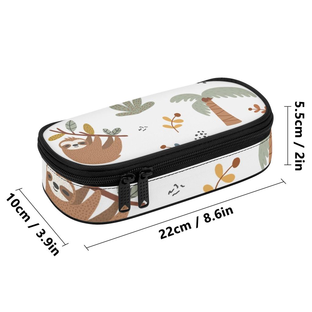 Pencil Bag Organized Storage Zipper Closure Strong Polyester Fabric with Main Compartment Mesh Pocket and Pen Slots for Students