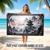 Mountain Landscape Theme Soft Beach Towel Personalized Custom Name Text Towel Portable for Beach Pool Travel