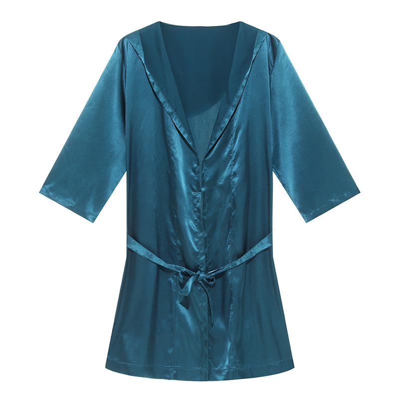 Unisex Lightweight Long-Sleeve Tie-Up Bathrobe - Solid Color Plus Size for Men & Women.