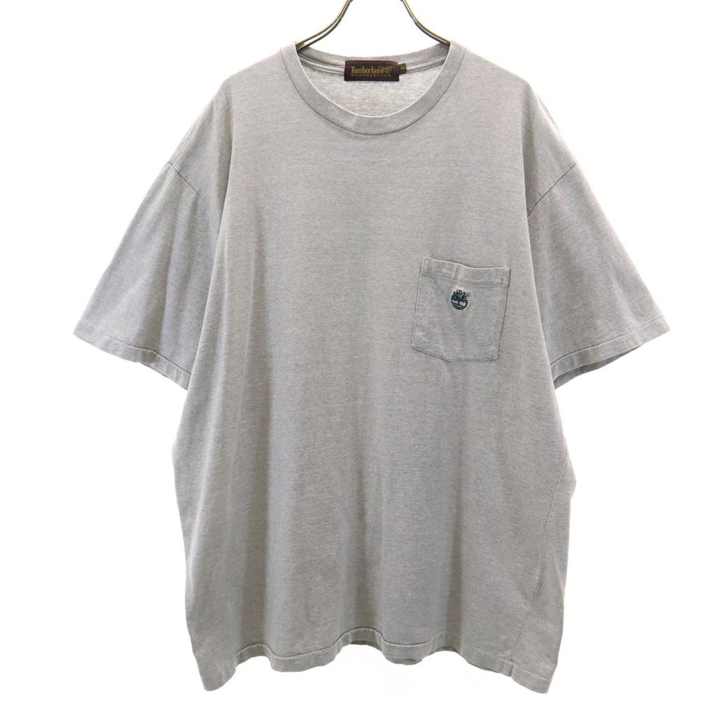 Timberland Short Sleeve T-shirt L Gray Poke T Men's Used