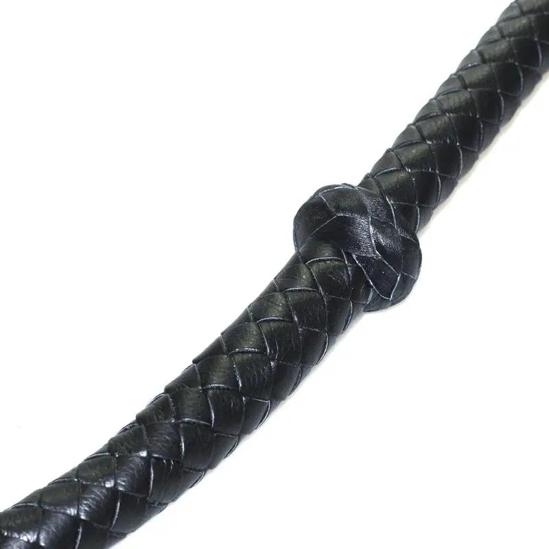 Braided Leather Bullwhip Fetish Spanking Impact Play Riding Whip Whips