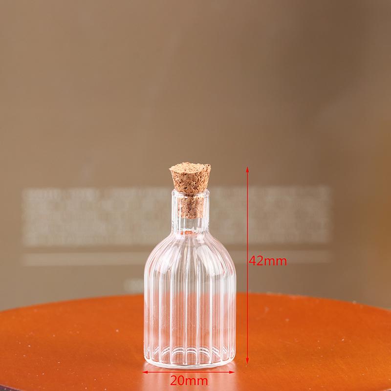 1/2/3/10PCS 1:12 Dollhouse Miniature Mini Glass Bottle Cork Cover Tiny Jar Vials Model Doll House Decoration Accessories