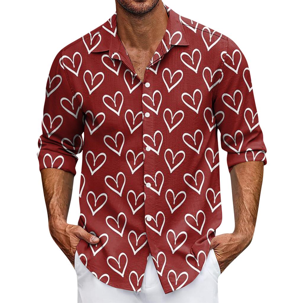 Men's Casual Button-Down Long-Sleeve Shirt