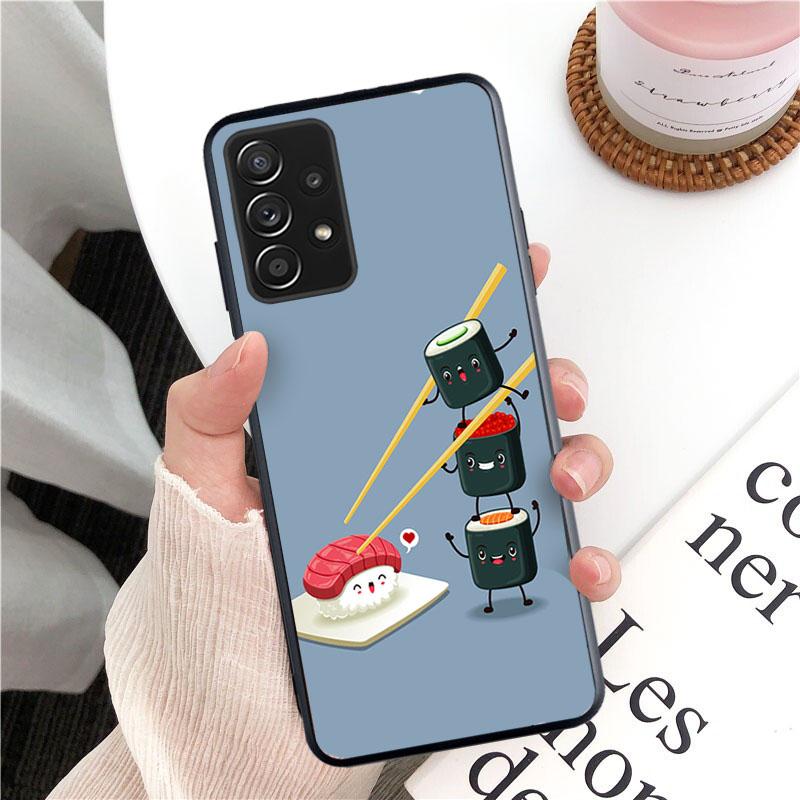 Voedsel Sushi Telefoonhoesje voor Samsung Galaxy A13 A22 A12 A32 A71 A11 A21S A33 A52 A72 A51 A50 A70 A31 M31