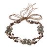 Brown Belt with Beads Butterflies Vintage Tassel Cotton Rope Waist Chain Woven Waist Belts for Dress Party Dance Show