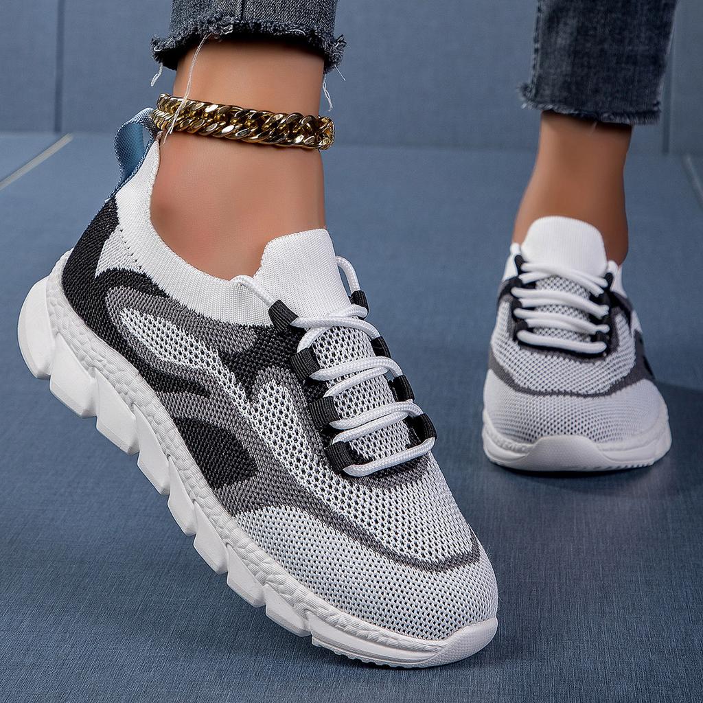 Flying weaving lightweight breathable running shoes soft sole comfortable sports shoes fashionable versatile outdoor casual shoes women's shoes trendy