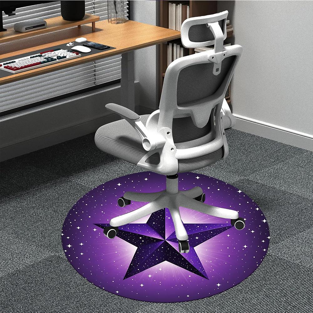 

1pc Purple Starry Chair Carpet for Office, Non-slip, Soft and Durable Office Rug for Decoration, Perfect for Office yy260105063 80cm by 80cm