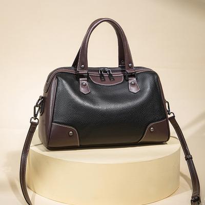Simple Lychee Pattern Versatile New Pillow Bag Trendy Contrasting Color Fashionable Hand Held One Shoulder Crossbody Bag Boston Bag