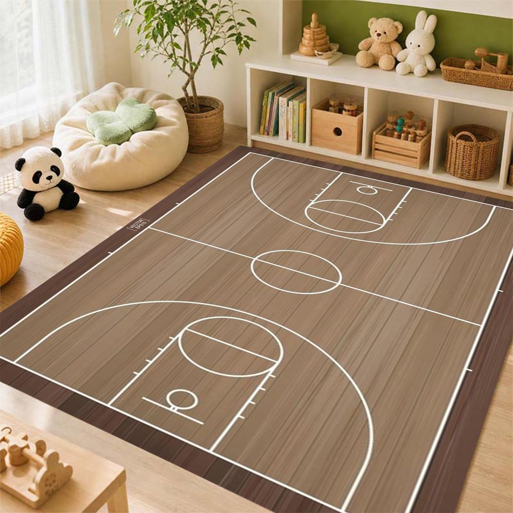 Basketball Court Patterned Rug Soundproof Noisereducing Carpet For Study Reading Area Home Party Decor Halloween Gift