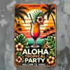 Artă de peretePetrecere Bar Tropical HawaiianArtă Pictură Metalică Retro Cutie de Tin Decorațiune Instalare Ușoară Agățare Interior și Exterior