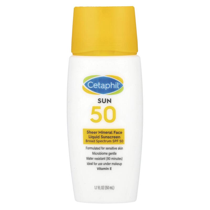 Sheer Mineral Face Liquid Sunscreen, SPF 50, 1.7 Fl Oz (50 Ml)