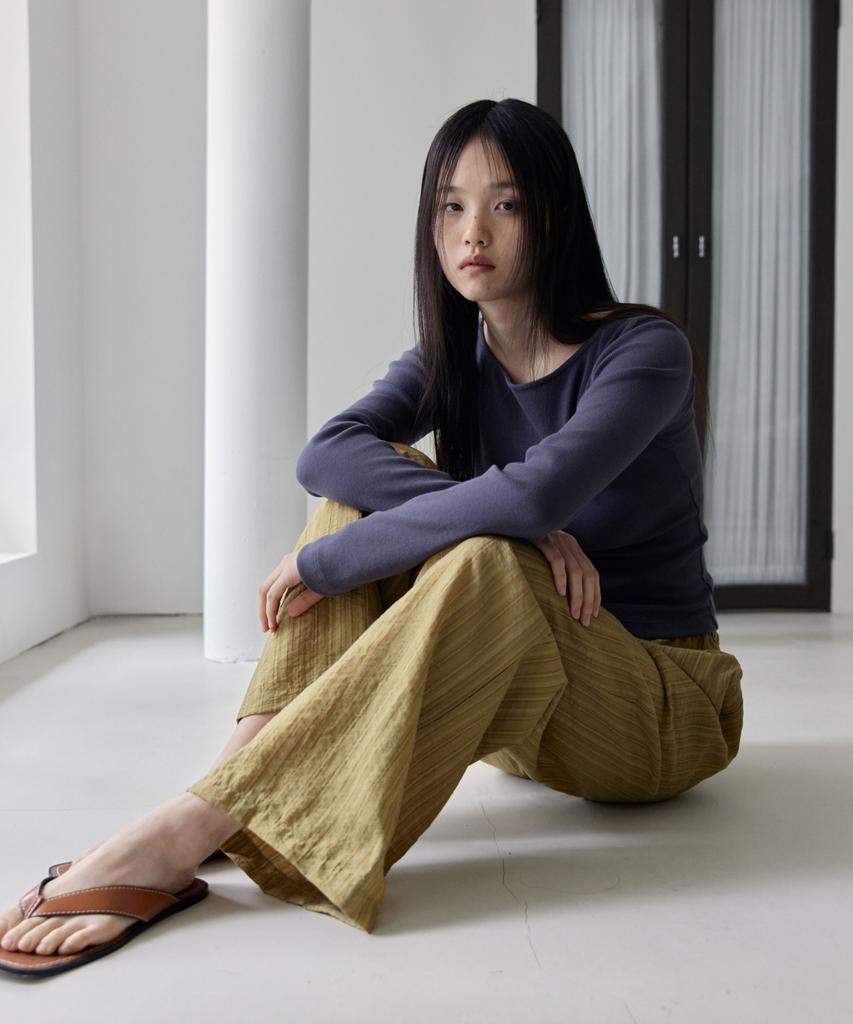 38COMEONCOMMON Cozy Stripe Banding Pants (Olive)