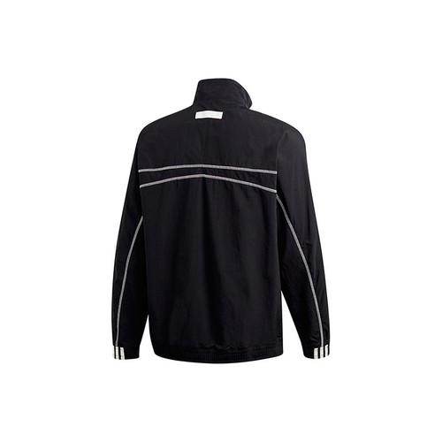 Adidas Logo Stand Collar Letter Track Sports Jacket Men's Black