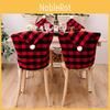 Modern Stylish Red And Black Plaid Chair Cover With Plush Pom Poms For Christmas Decor