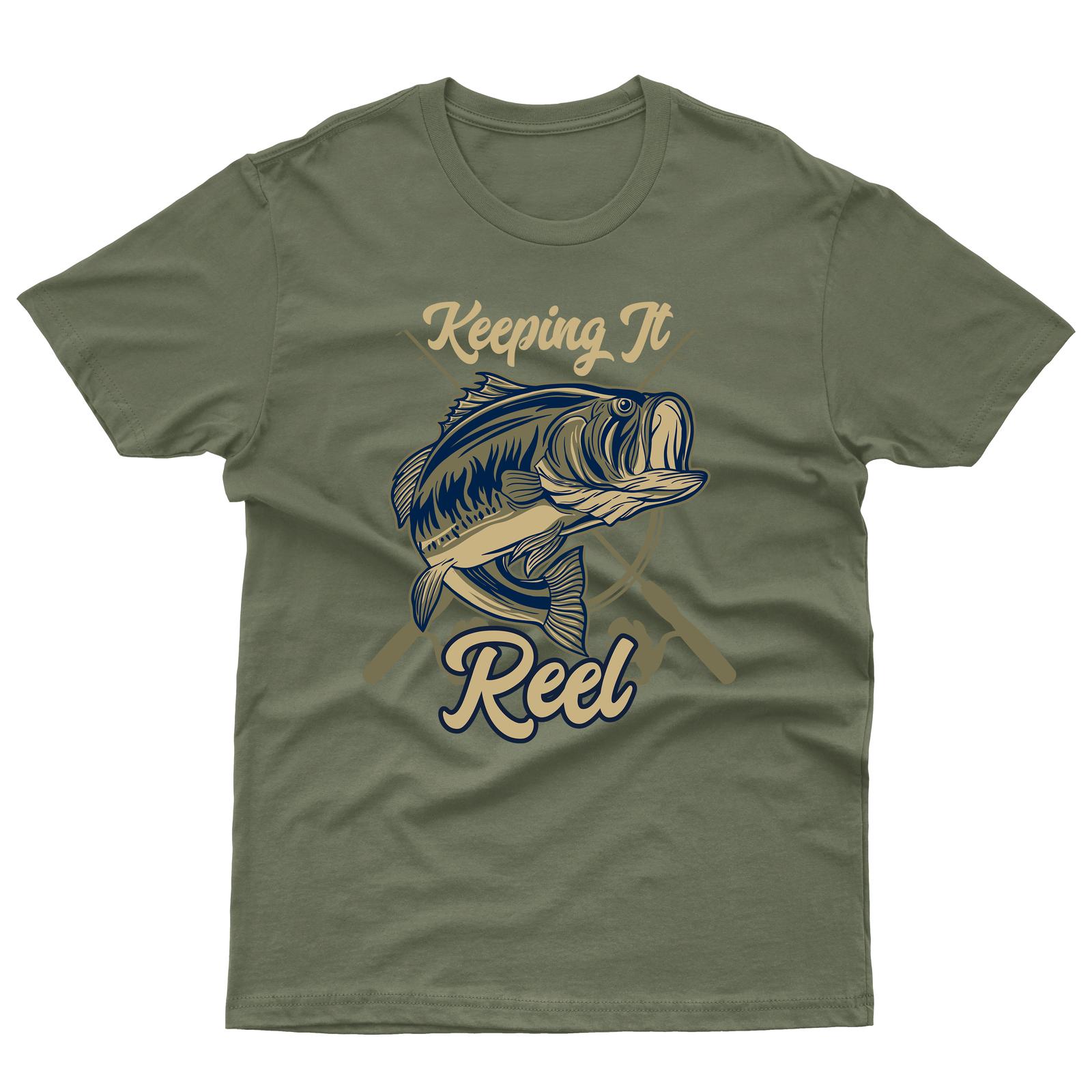 Keep It Reel Fishing Angling Addicted Hobby Funny Top Tee T Shirt Mens Womens Tees Top L