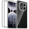 Case - E.F.CONNECTION - For Xiaomi Redmi Note 14 Pro 4G - Transparent Silicone - 2 Tempered Glass - Shockproof