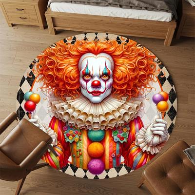 1PC Clown Balloons Office Round Area Rug, Under Office Chairs Bedroom Living Room Home Decor,Carpet for Office, -1110272