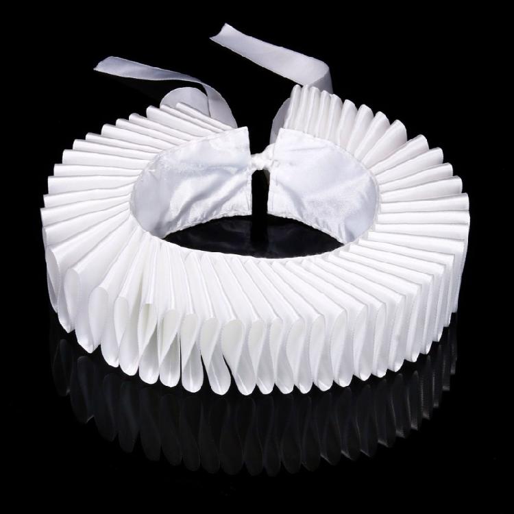 Renaissances Webbing Ruffled Choker Necklace Clown False Collar and Cuffs Set for Theatrical Props and Cosplay Costume