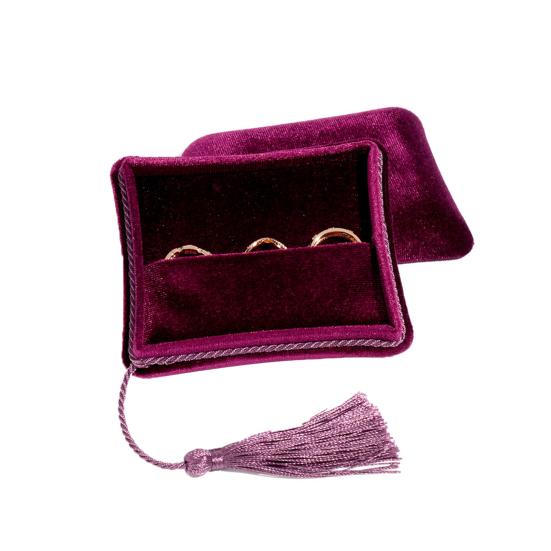 

Velvet Jewelry Box Small Travel Jewelry Case with Tassel Charm Women Portable Jewelry Organizer for Rings Bracelets Earrings