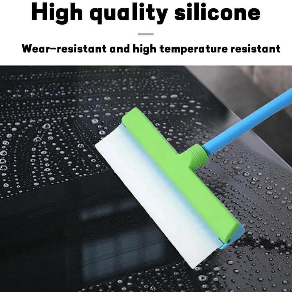 Aqua Swipe Recyclable Silicone Window Squeegee Kit Microfiber Scrubber Multi-Purpose Cleaner Tool for Mirrors Cars Glass Panels