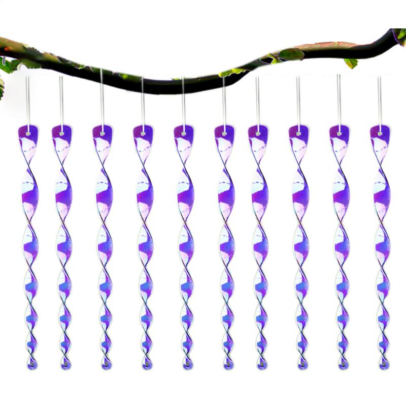 Bird Wind Twisting Scare Rods 10X Outdoor Bird Scarer Decorative Glossy House Control Reflectors For Outside To Keep Woodpecker
