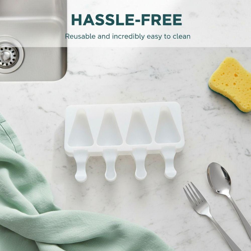 Multi Grid Ice Cream Mold Heat Resistant Non-Stick Ice Bar Mold Soft and Smooth Easy Release Ice Cream Making Mold