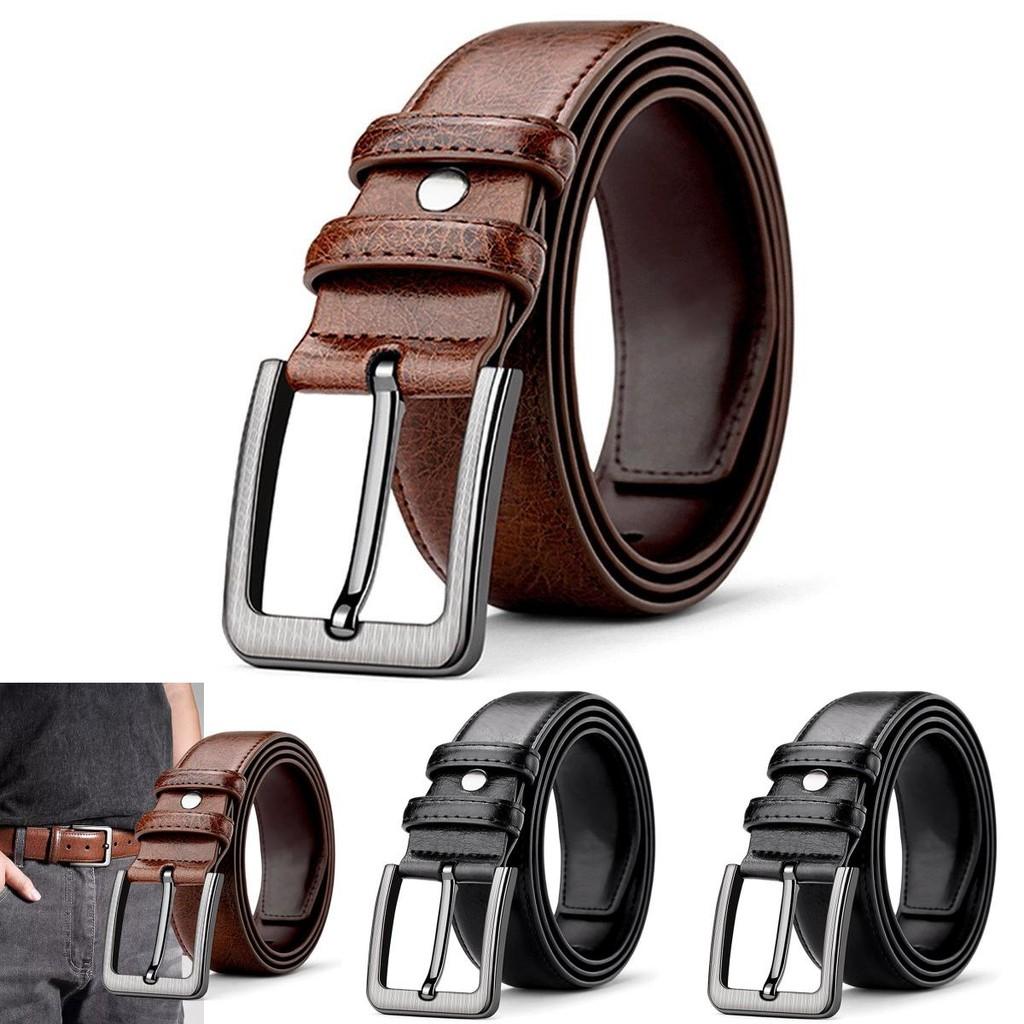 Retro Vintage Mens Leather Belt With Alloy Buckle For Formal And Casual Wear