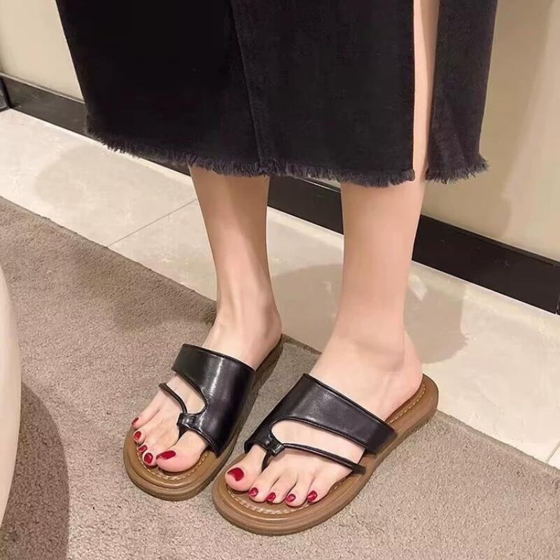 Women's Sandals Indoor Clip Toe Slippers Fashion Elegant Minimalist Women's Sandals Outdoor Beach Holiday Casual Shoes for Women