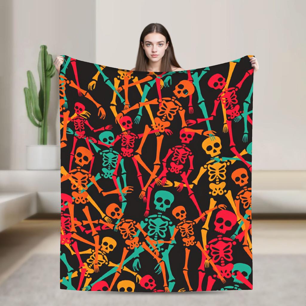 Neon Gradient Ghost Halloween Seamless Pattern Dark Purple Blanket Winter  Comfortable Throw Blanket Adults Bedspread Bed Cover