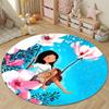 Rustic Round Christmas Multicolor Rug Pad, Non-Slip Floor Mat for Bedroom