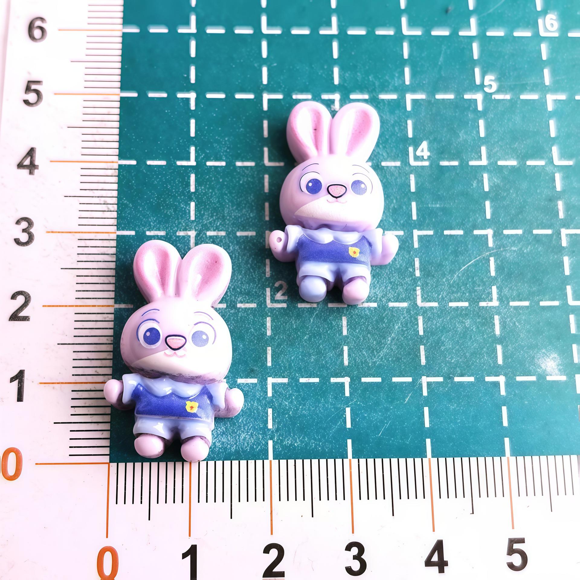 Zootopia Rabbit Police Officer Resin Charm: Hair Clip/Tie, Pendant, Ornament Accessories Small Clip