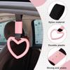 2PCS Heart Shaped Car Handle Straps, Rear Bumper Warning Keychain Ring With Drift Charm For Car Exterior Interior Accessories (Pink)